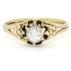 Antique 14kt Yellow and White Gold 0.30 ctw Diamond Solitaire Ring