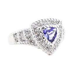 1.15 ctw Tanzanite And Diamond Ring - 14KT White Gold