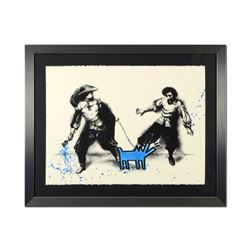 Watch Out! (Blue) by Mr Brainwash