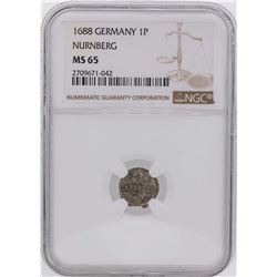 1688 Germany 1 Pfennig Nurnberg Coin NGC MS65