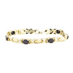 6.00 ctw Sapphire Bracelet - 10KT Yellow Gold