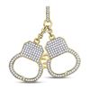 Image 1 : 1 & 1/4 CTW Mens Round Diamond Handcuff Charm Pendant 10kt Yellow Gold - REF-54T3K