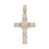 Image 1 : 1/2 CTW Mens Round Diamond Segmented Cross Charm Pendant 10kt Yellow Gold - REF-39K6R