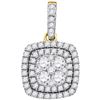 Image 1 : 7/8 CTW Round Diamond Square Pendant 14kt Yellow Gold - REF-71R9H