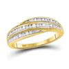 Image 1 : 1/3 CTW Round Baguette Diamond Ring 10kt Yellow Gold - REF-27H5W
