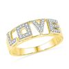 Image 1 : 1/6 CTW Round Diamond Love Ring 10kt Yellow Gold - REF-15Y5X