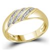 Image 3 : 1/4 CTW His & Hers Round Diamond Round Matching Bridal Wedding Ring 14kt Yellow Gold - REF-71A9N