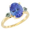 Image 1 : 2.63 CTW Tanzanite & Green Sapphire Ring 10K Yellow Gold - REF-57N2Y