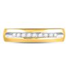 Image 2 : 1/4 CTW Mens Round Diamond Single-row Channel-set Wedding Ring 14kt Yellow Gold - REF-41F9M