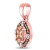Image 2 : 1 CTW Oval Morganite Fashion Solitaire Pendant 10kt Rose Gold - REF-18Y3X
