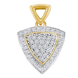 1/6 CTW Round Diamond Triangle Frame Cluster Pendant 10kt Yellow Gold - REF-11A9N