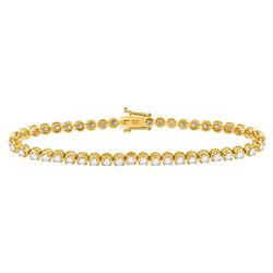 4 CTW Round Diamond Classic Tennis Bracelet 14kt Yellow Gold - REF-234K3R