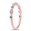 Image 3 : 1/8 CTW Round Emerald Diamond Marquise Dot Stackable Ring 10kt Rose Gold - REF-14A4N