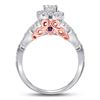 Image 3 : 1 CTW Round Diamond Bridal Wedding Engagement Ring 14kt Two-tone Gold - REF-120W3F
