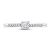 Image 2 : 1/8 CTW Round Diamond Solitaire Promise Bridal Ring 10kt White Gold - REF-13N2Y
