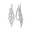 Image 1 : 1/3 CTW Round Diamond Winged Climber Earrings 10kt White Gold - REF-18W3F