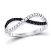 Image 1 : 1/3 CTW Round Black Color Enhanced Diamond Infinity Ring 10kt White Gold - REF-20K9R