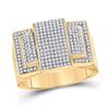 Image 1 : 3/4 CTW Mens Round Diamond Cluster Ring 10kt Yellow Gold - REF-57Y5X