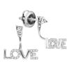 Image 1 : 1/10 CTW Round Diamond Love Stud Jacket Earrings 10kt White Gold - REF-9F6M
