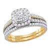 Image 1 : 1 CTW Princess Diamond Bridal Wedding Engagement Ring 14kt Yellow Gold - REF-107T9K
