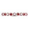 Image 2 : 1/6 CTW Round Ruby Diamond Beaded Dot Stackable Ring 10kt Rose Gold - REF-13K2R