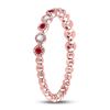 Image 3 : 1/6 CTW Round Ruby Diamond Beaded Dot Stackable Ring 10kt Rose Gold - REF-13K2R