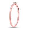 Image 3 : 1/20 CTW Round Emerald Diamond Slender Stackable Ring 10kt Rose Gold - REF-8K4R