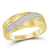 Image 3 : 1/2 CTW His & Hers Round Diamond Cluster Matching Bridal Wedding Ring 10kt Yellow Gold - REF-54N3Y