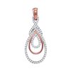 Image 1 : 1/4 CTW Round Diamond Triple Nested Teardrop Pendant 10kt Rose Gold - REF-15R5H