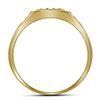 Image 2 : 1/4 CTW Mens Round Diamond Square Cluster Ring 14kt Yellow Gold - REF-27W5F