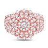 Image 2 : 2 CTW Round Diamond Solitaire Bridal Wedding Engagement Ring 14kt Rose Gold - REF-137T9K