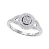 Image 1 : 1/4 CTW Round Diamond Circle Cluster Bridal Wedding Engagement Ring 10kt White Gold - REF-20H3W
