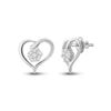 Image 1 : 1/6 CTW Round Diamond Heart Earrings 10kt White Gold - REF-18H3W