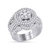 Image 1 : 2 & 1/2 CTW Round Diamond Cluster Bridal Wedding Engagement Ring 14kt White Gold - REF-203X9T