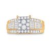 Image 2 : 7/8 CTW Round Diamond Rectangle Cluster Bridal Wedding Engagement Ring 10kt Yellow Gold - REF-55Y5X
