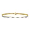 Image 1 : 2 CTW Round Diamond Classic Tennis Bracelet 10kt Yellow Gold - REF-143T9K