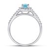 Image 3 : 1/5 CTW Oval Aquamarine Diamond-accent Solitaire Ring 10kt White Gold - REF-22X8T