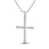 Image 1 : 1/5 CTW Round Diamond Cross Pendant 10kt White Gold - REF-9F3M