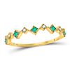Image 1 : 1/5 CTW Round Emerald Diamond Square Stackable Ring 10kt Yellow Gold - REF-10M8A