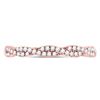 Image 2 : 1/4 CTW Round Diamond Woven Twist Stackable Ring 10kt Rose Gold - REF-22X8T