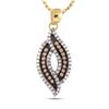 Image 1 : 1/3 CTW Round Brown Diamond Fashion Pendant 10kt Yellow Gold - REF-16Y8X