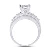 Image 3 : 1 CTW Princess Diamond Cluster Bridal Wedding Engagement Ring 10kt White Gold - REF-63Y5X