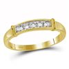 Image 3 : 1/10 CTW His & Hers Round Diamond Solitaire Matching Bridal Wedding Ring 14kt Yellow Gold - REF-35Y9