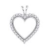 Image 1 : 1/4 CTW Round Diamond Heart Outline Pendant 10kt White Gold - REF-18M3A
