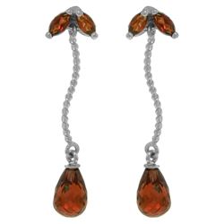 Genuine 3.4 ctw Garnet Earrings 14KT White Gold - REF-21H6X
