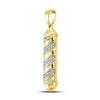 Image 2 : 1/8 CTW Mens Round Diamond Barber Pole Charm Pendant 10kt Yellow Gold - REF-25M5A