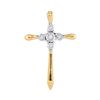 Image 1 : 1/20 CTW Round Diamond Roman Cross Faith Pendant 10kt Yellow Gold - REF-9K6R