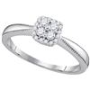 Image 1 : 1/5 CTW Round Diamond Square Halo Cluster Ring 10kt White Gold - REF-18W3F