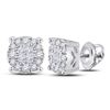 Image 1 : 1/4 CTW Princess Diamond Fashion Cluster Earrings 14kt White Gold - REF-27N3Y