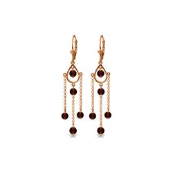 Genuine 3 ctw Garnet Earrings 14KT Rose Gold - REF-48T9A
